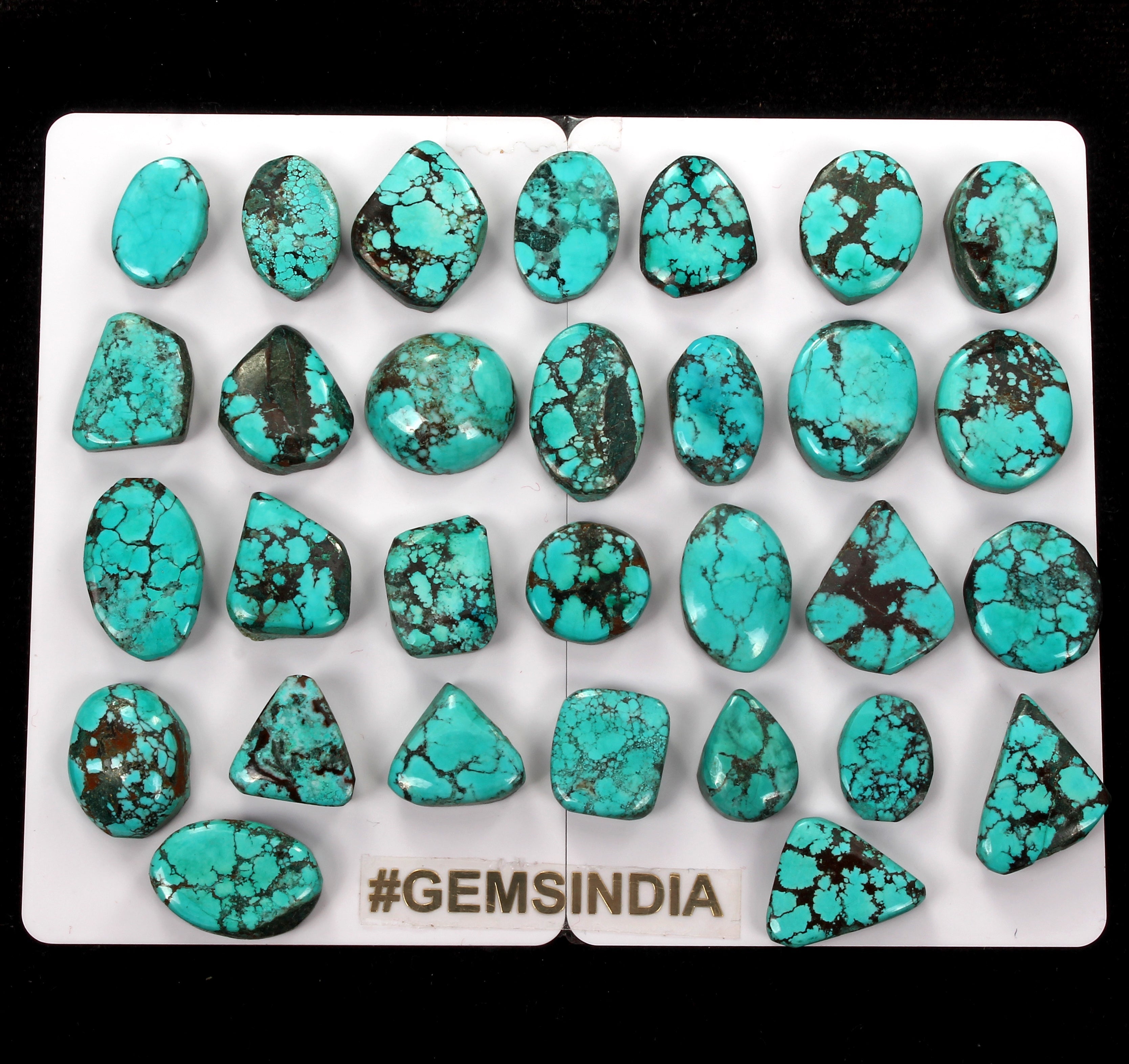 220Ct/30 Pcs Natural USA Blue Turquoise Mix Cab Loose Wholesale Gems For Jewelry