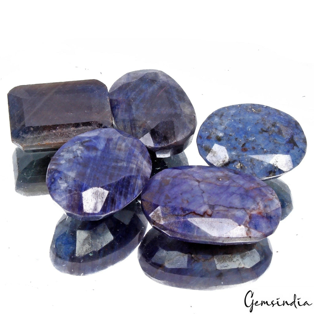 430 Cts Natural Blue Sapphire Mix Cut Earth Mined Loose Gems for Jewelry 5 Pcs