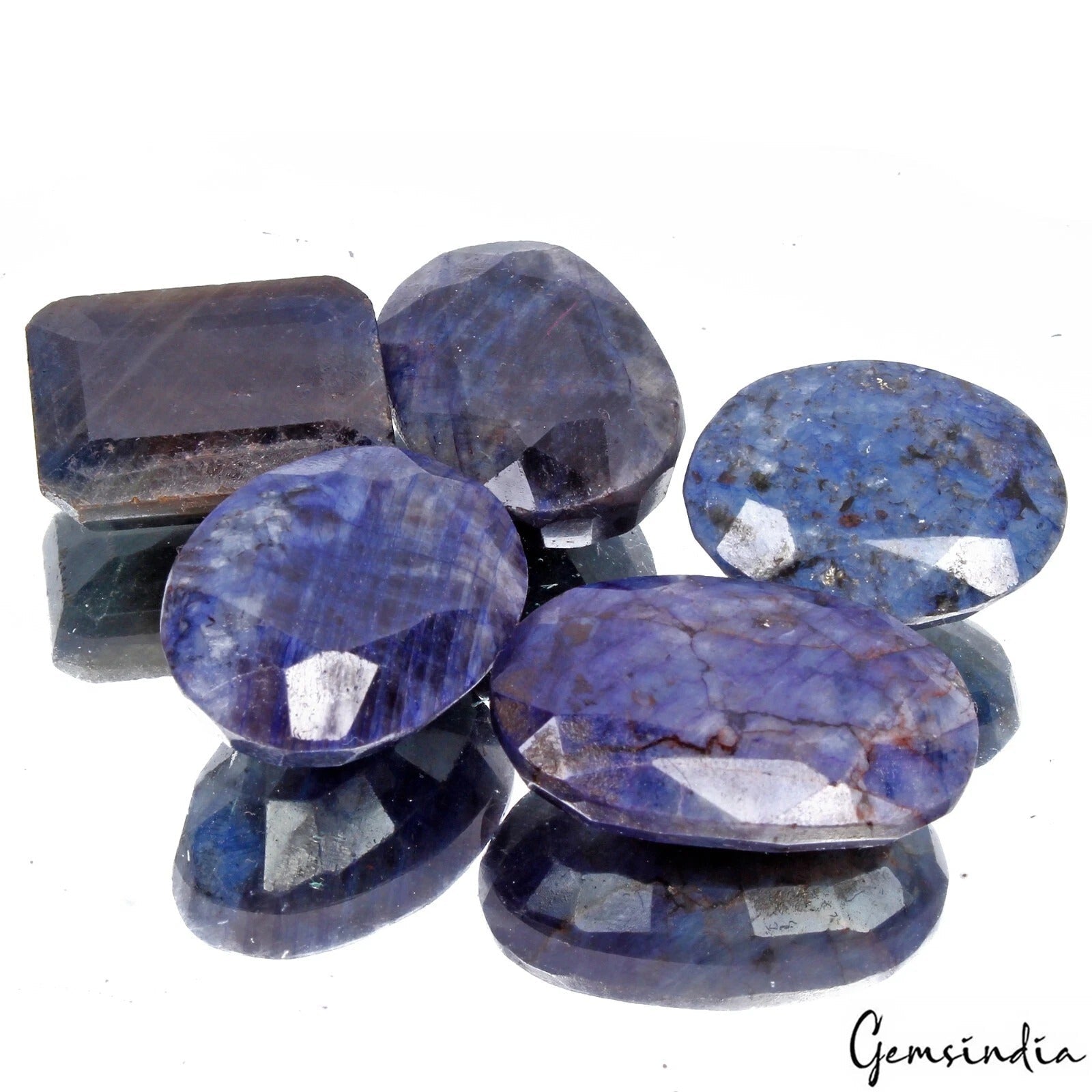 430 Cts Natural Blue Sapphire Mix Cut Earth Mined Loose Gems for Jewelry 5 Pcs