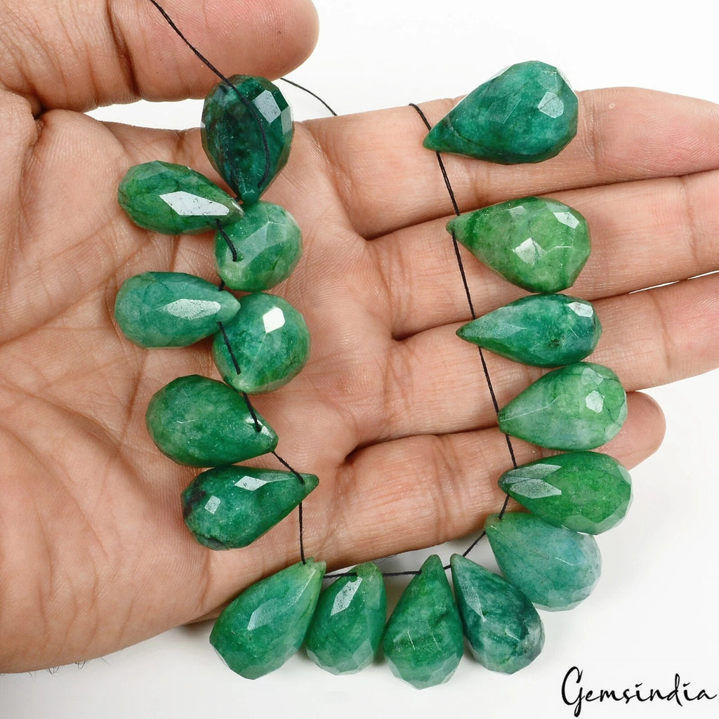 Emerald Beaded Strand, Color Enhanced — 21mm to 28mm, 520 Ct, Brazil