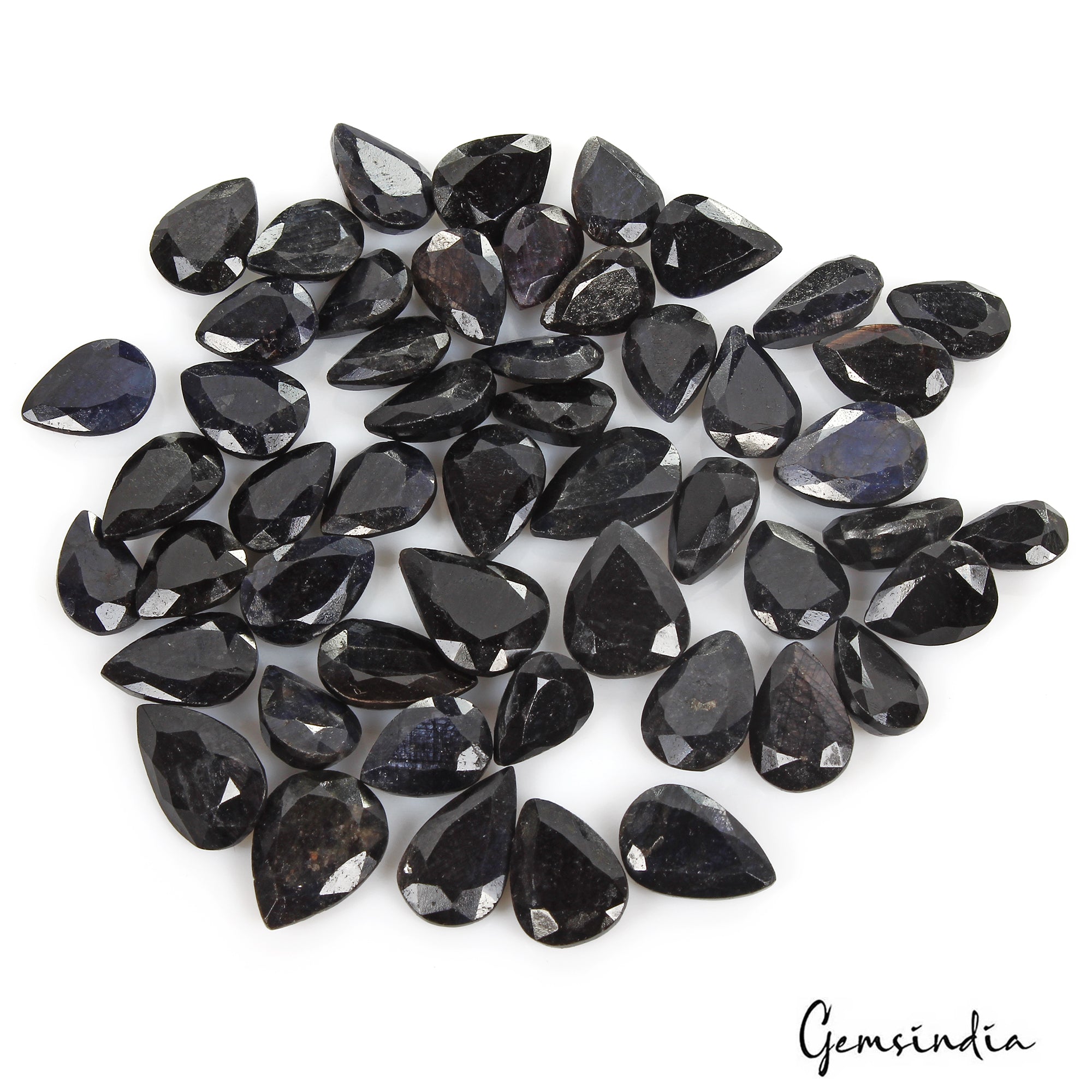430 Cts/51 Pcs Natural Blue African Sapphire Pear Cut Loose Gems For Jewelry