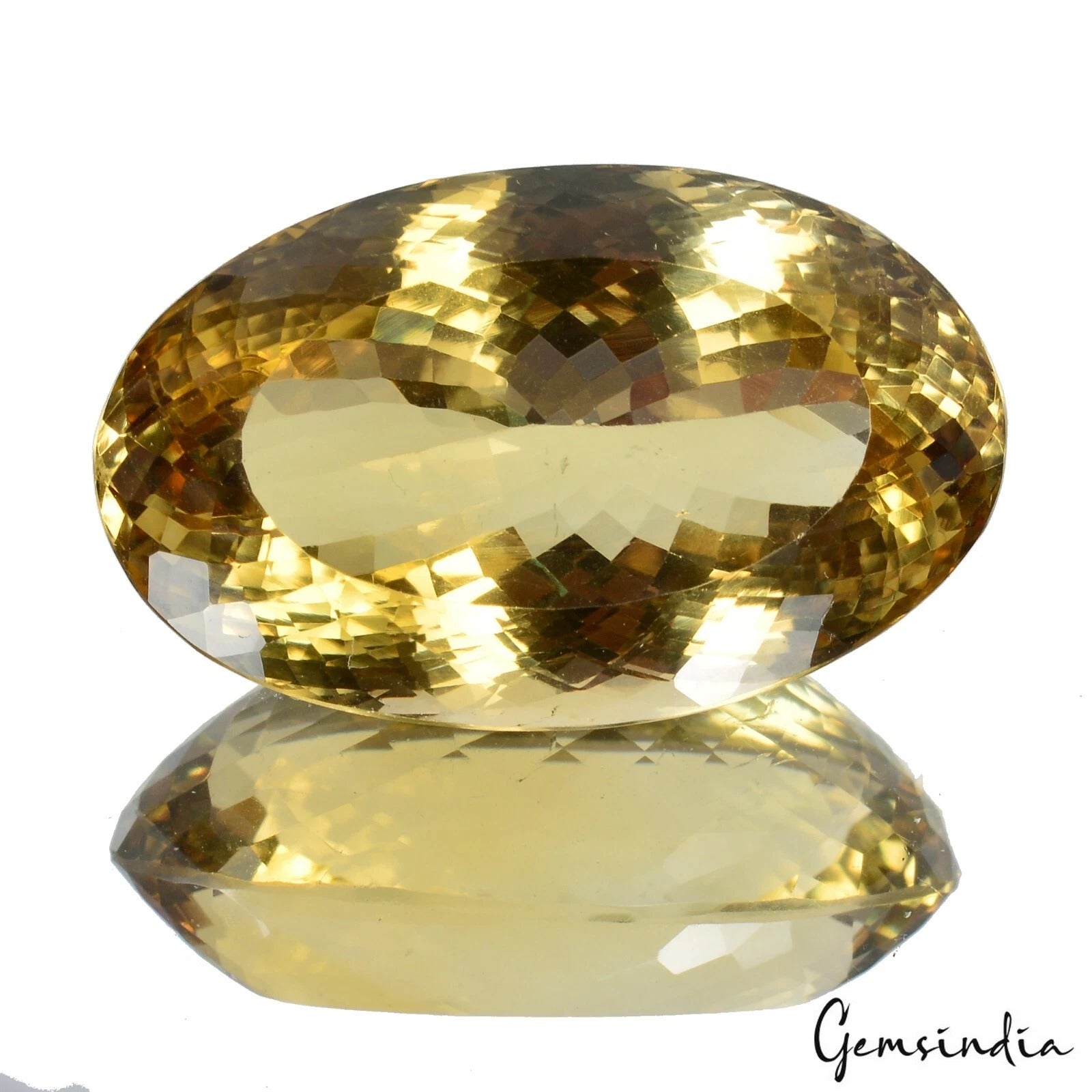 Certified 70.50 Cts Natural Brazilian Yellow Citrine Oval Precious Gem For Ring