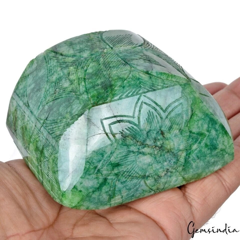 3100 Cts Natural Brazilian Green Emerald Octagon Cut Hand Carved Huge Loose Gem