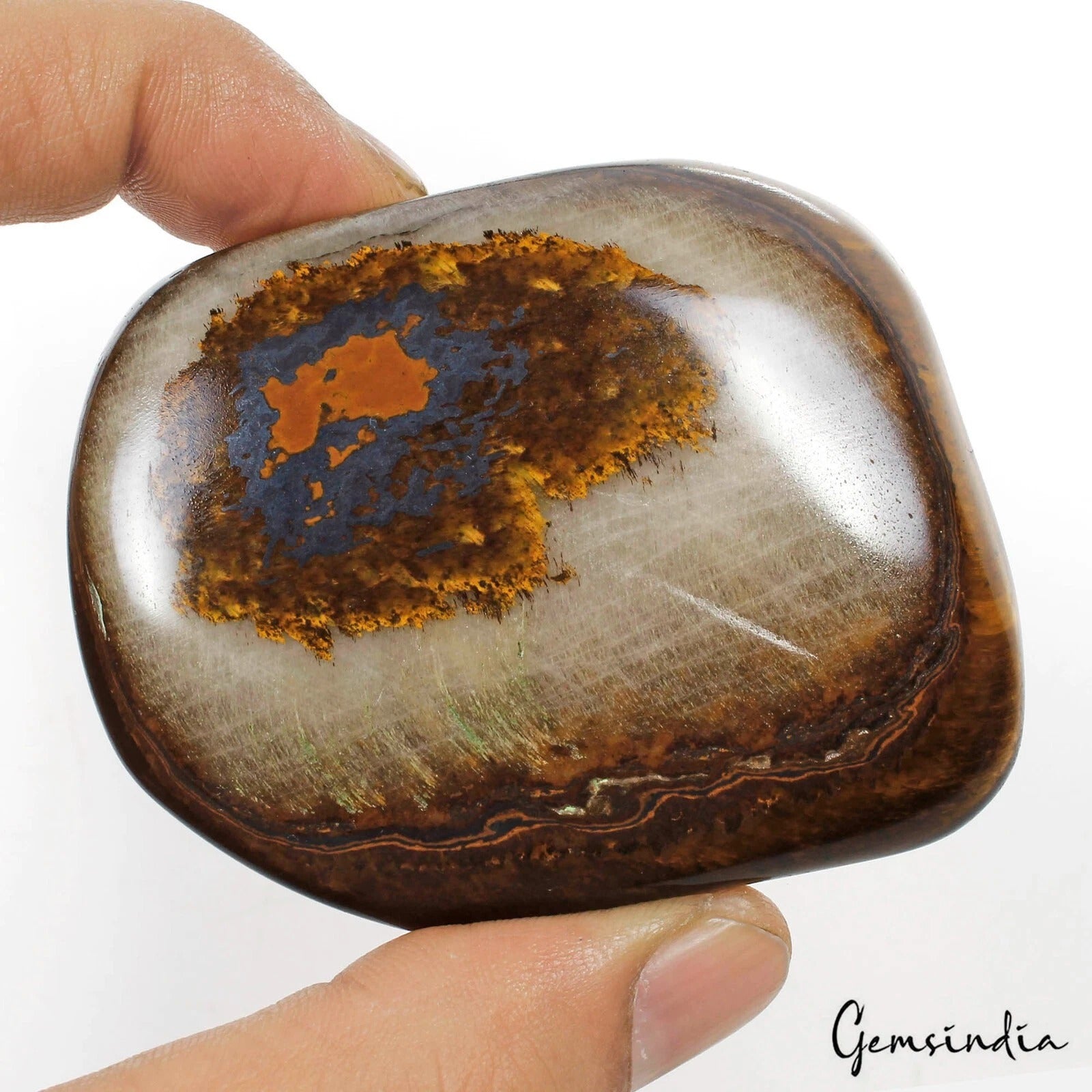 Tiger Eye Cabochon, Untreated, Brown — 70 x 57 x 15mm, 600 Ct, Madagascar