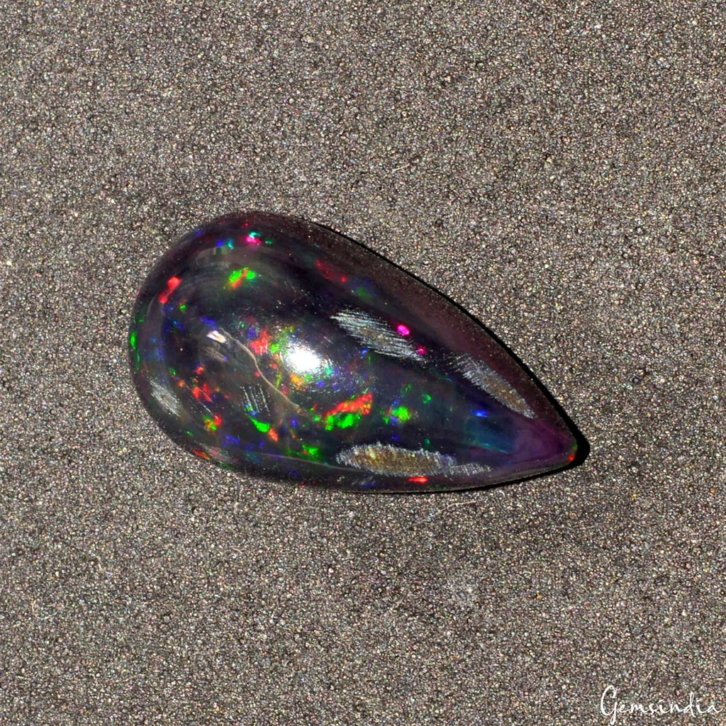 5.20 Cts Natural Ethiopian Black Opal 18x10mm Top Quality Loose Flashy Gemstone