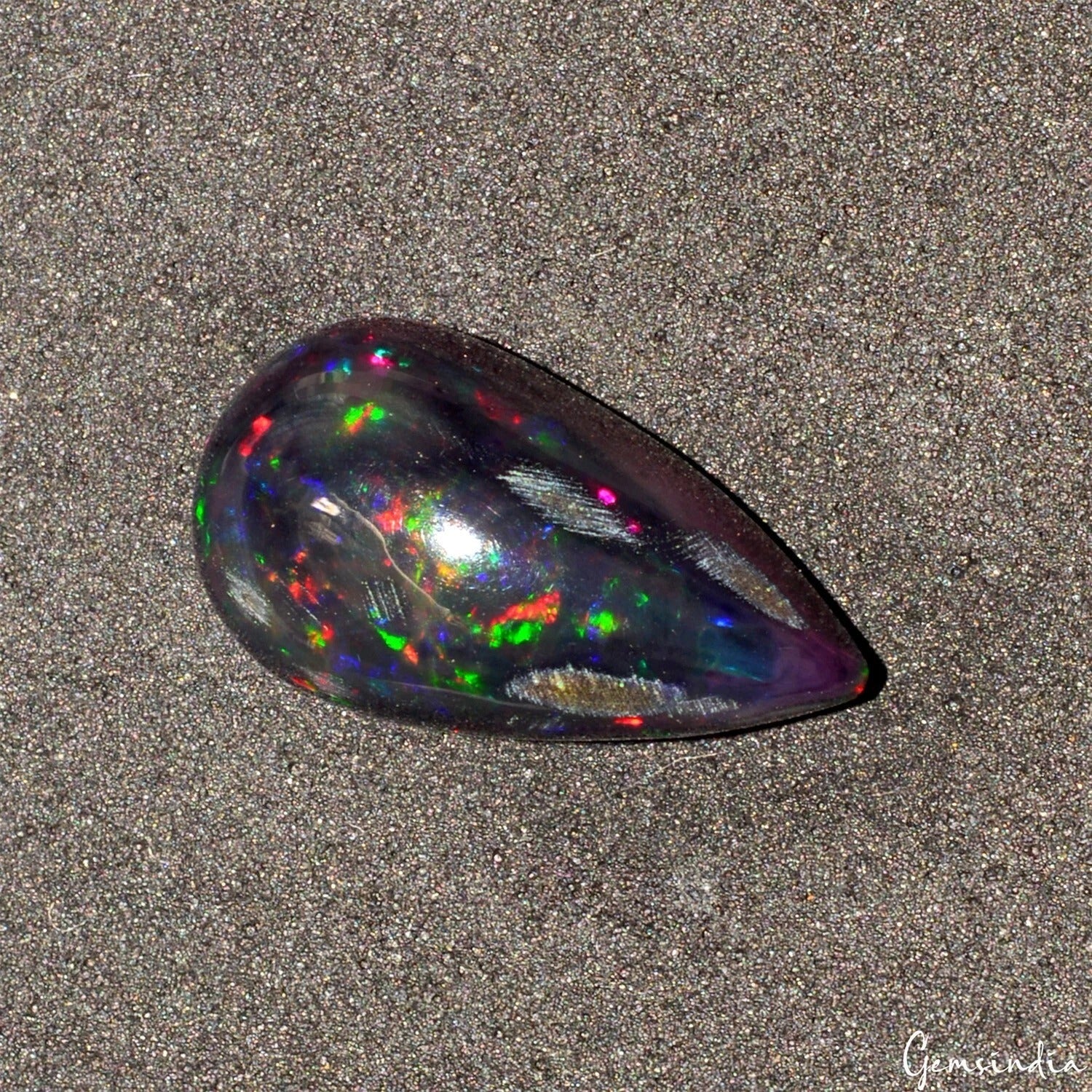 5.20 Cts Natural Ethiopian Black Opal 18x10mm Top Quality Loose Flashy Gemstone