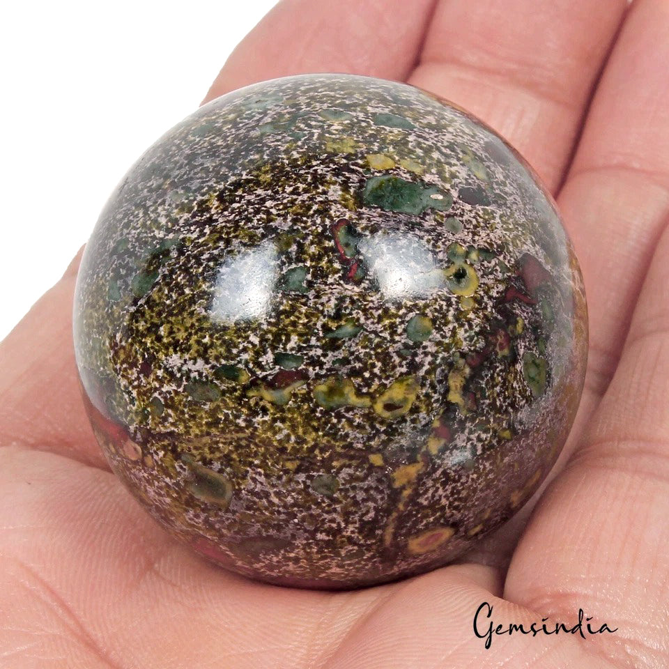 41mm Dragon Blood Stone Sphere Polished Jasper Orb Crytsal Healing Gem 560 Cts