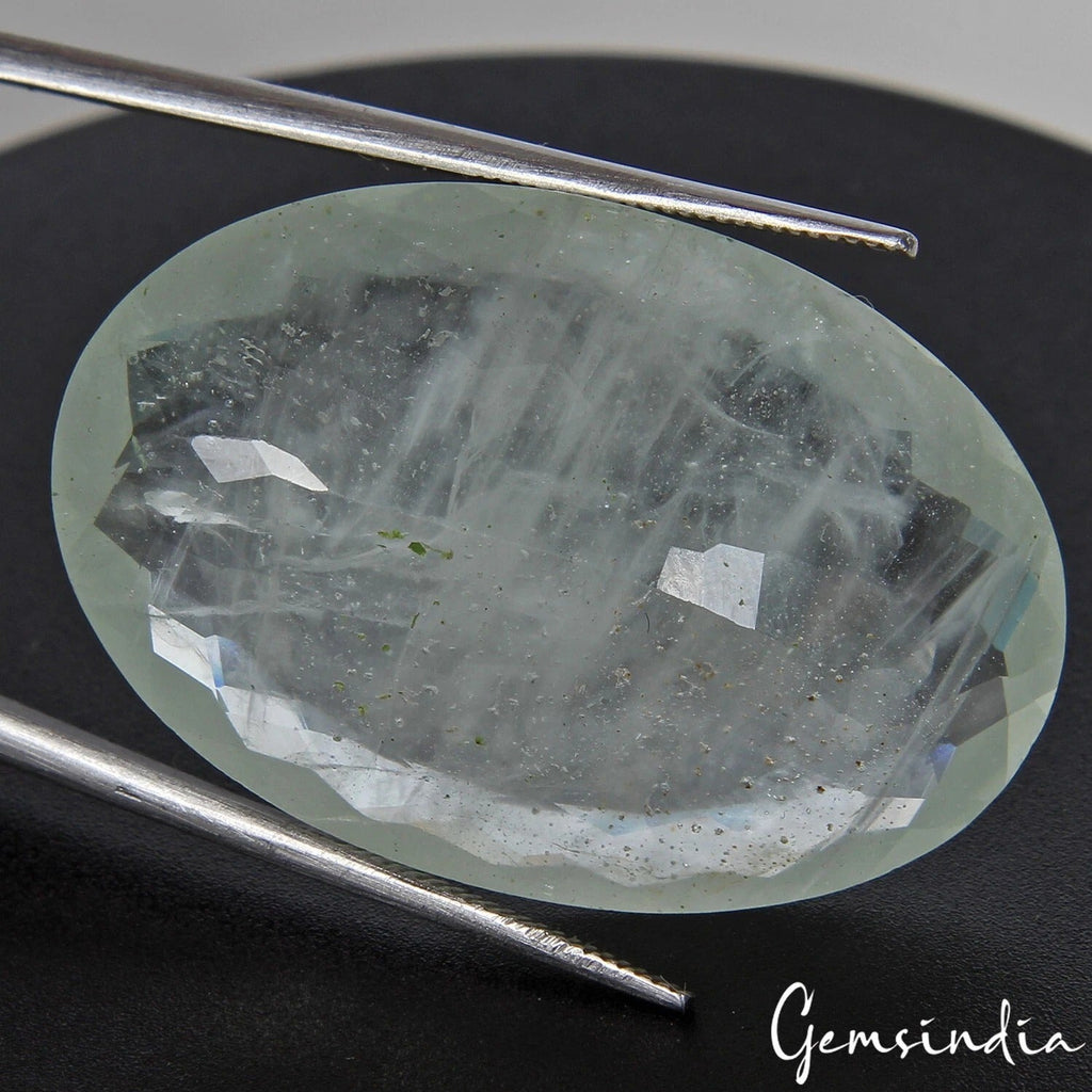 IGL&I Certified 40.80 Cts Natural Brazilian Untreated Blue Aquamarine Oval Gem