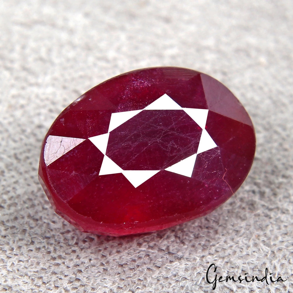 Ruby Loose Gemstone, Heated, Red — 12x9x7 mm, 8.90 Ct, Mozambique
