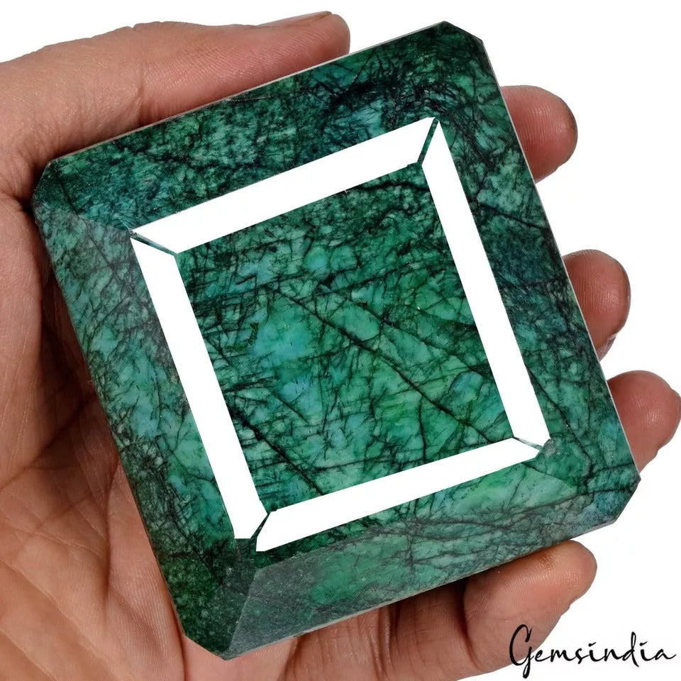 3180 Cts Natural Brazilian Dark Green Emerald Octagon Cut Huge Size Loose Gem