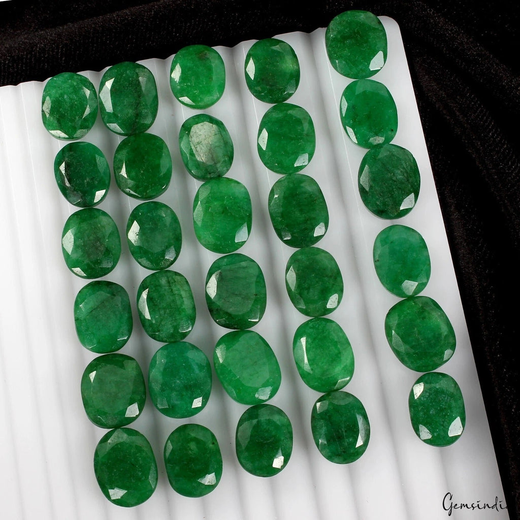 Certified Natural Green Emerald 340 Cts AAA+ Oval Cut Loose Gemstones lot~30 Pcs