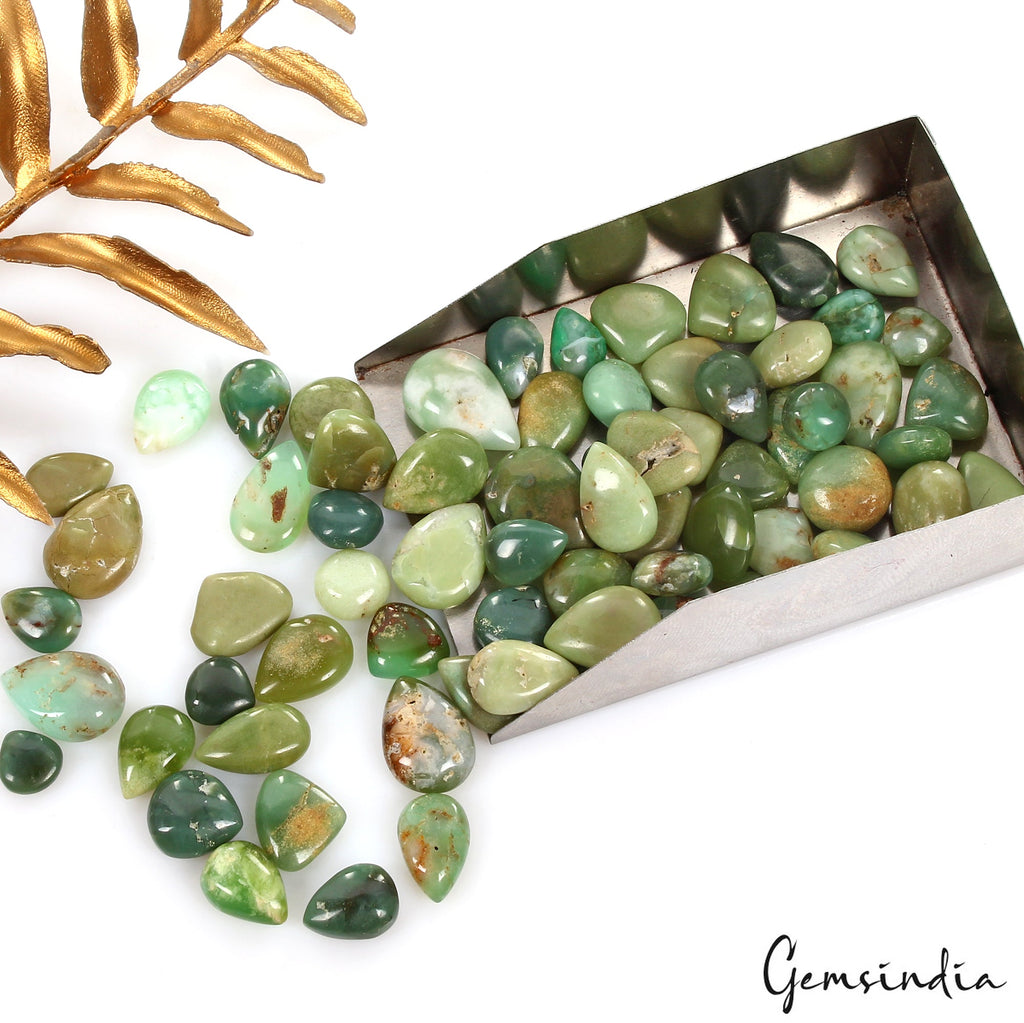 Untreated 127.40 Ct Natural Green Apple Australian Chrysoprase 69 Pcs Gemstone
