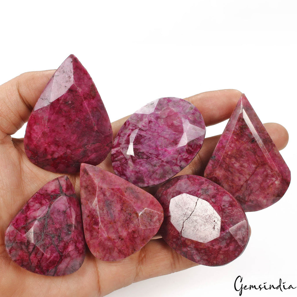 2030 Cts/6 Pcs Natural Pink Red Ruby Mixed Cut Faceted Loose Wholesale Gems Lot