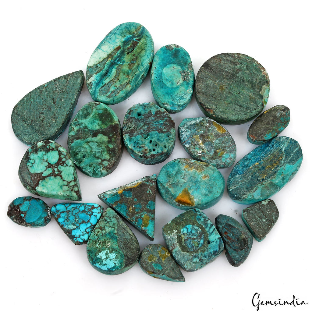 300 Ct Natural Blue Spiderweb Turquoise Cushion Cab Wholesale Gemstone Lot 21 Pc