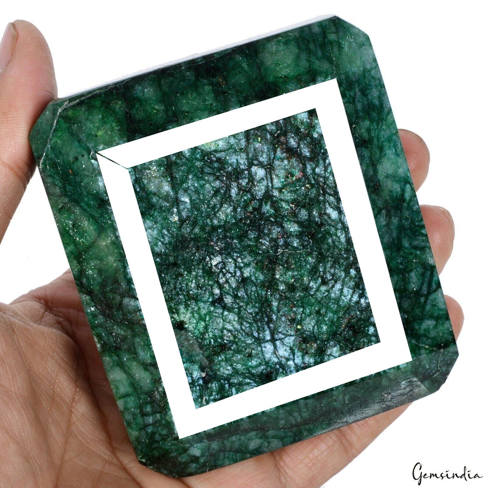 575 Gram Natural Green Emerald Octagon Faceted Cut Earth Mined Loose Gemstone