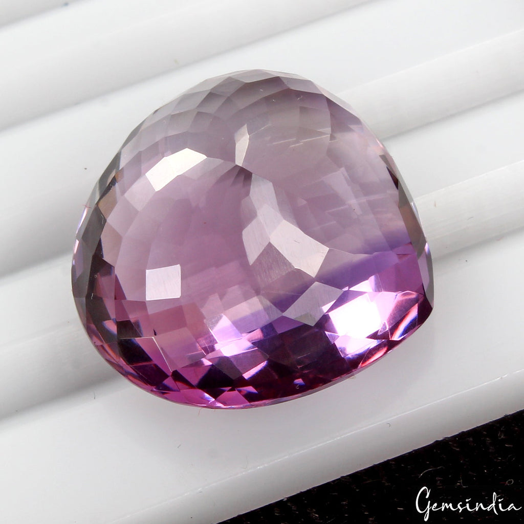 32.40 Ct Checker Cut Pear Loose Gemstone AAA Quality Purple Amethyst Gemstone