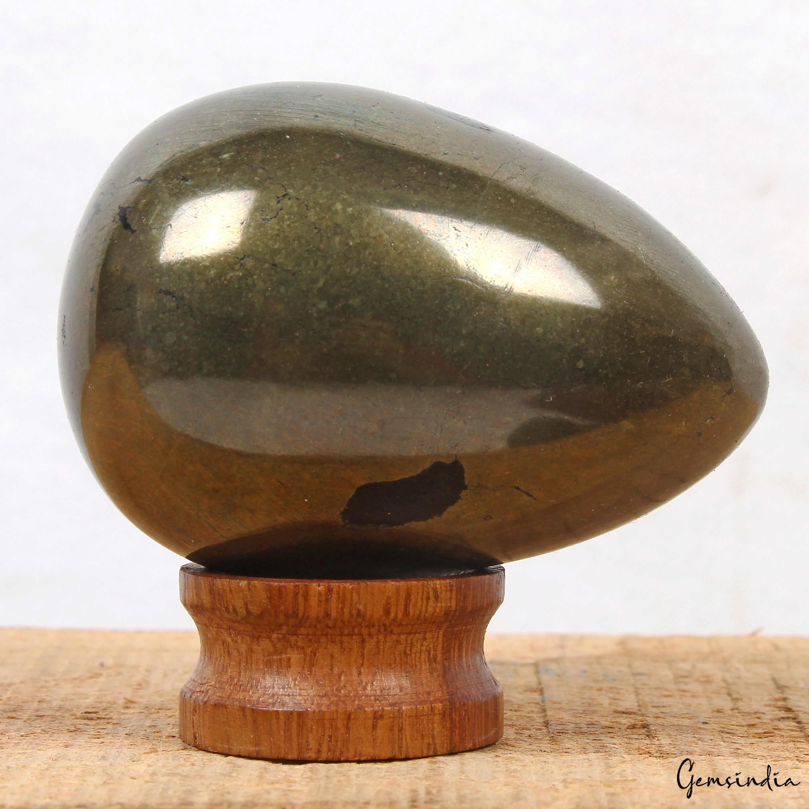 1150 Ct Natural Gold Pyrite Egg Shape Healing Crystal Mineral Gem For Meditation