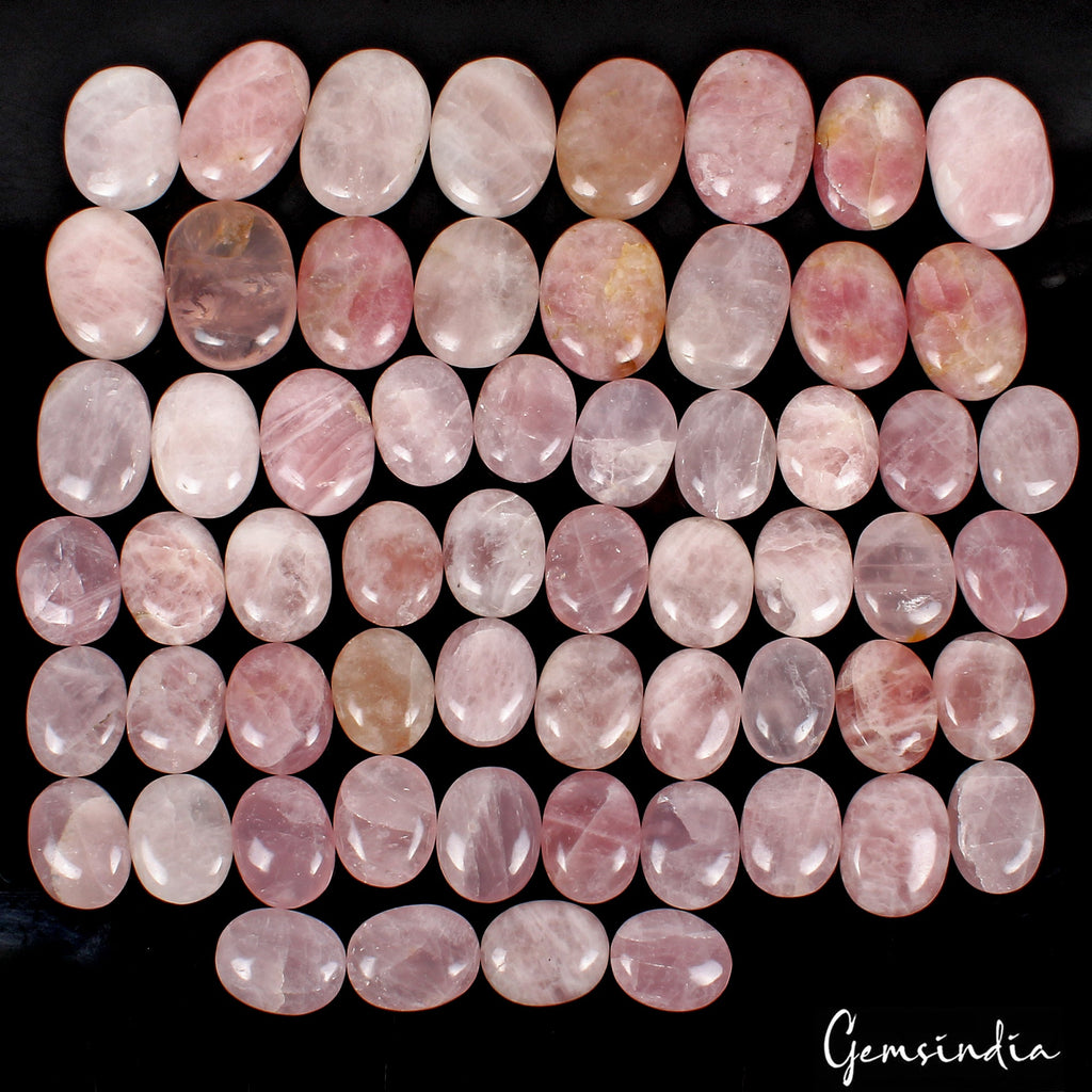 7.12 Lbs/6 Pcs Natural Pink Rose Quartz Crystal Palm Stones Polished Healing Lot