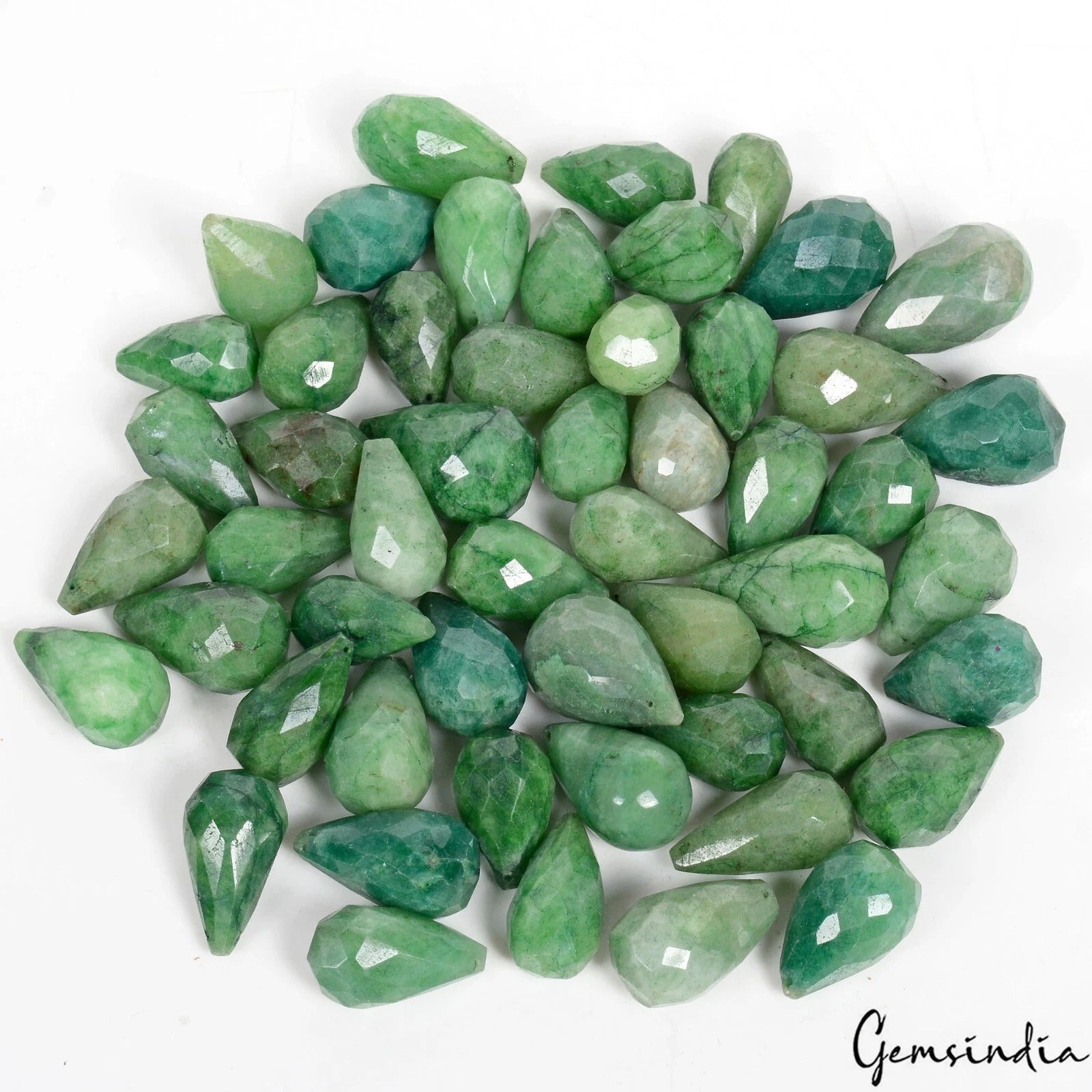 Emerald Beaded Strand, Green — 18mm to 25mm, 1000 Ct, Brazil