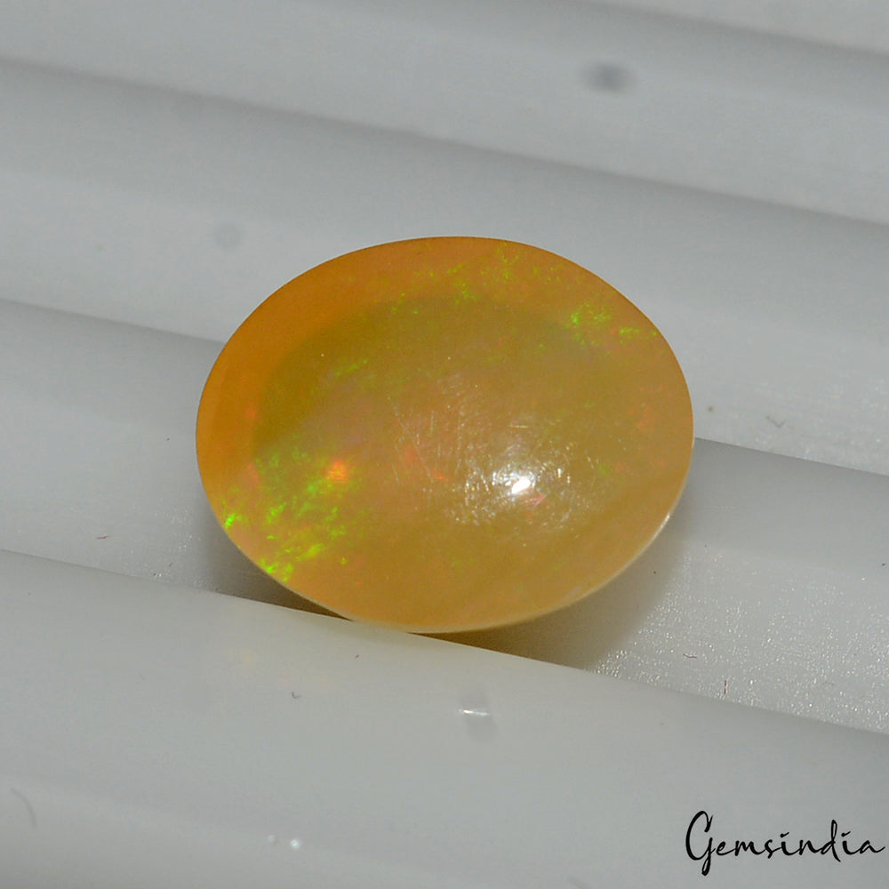 2.60 Cts Natural Ethiopian Opal Welo Multi Fire Oval Cab Certified Jewelry Gem