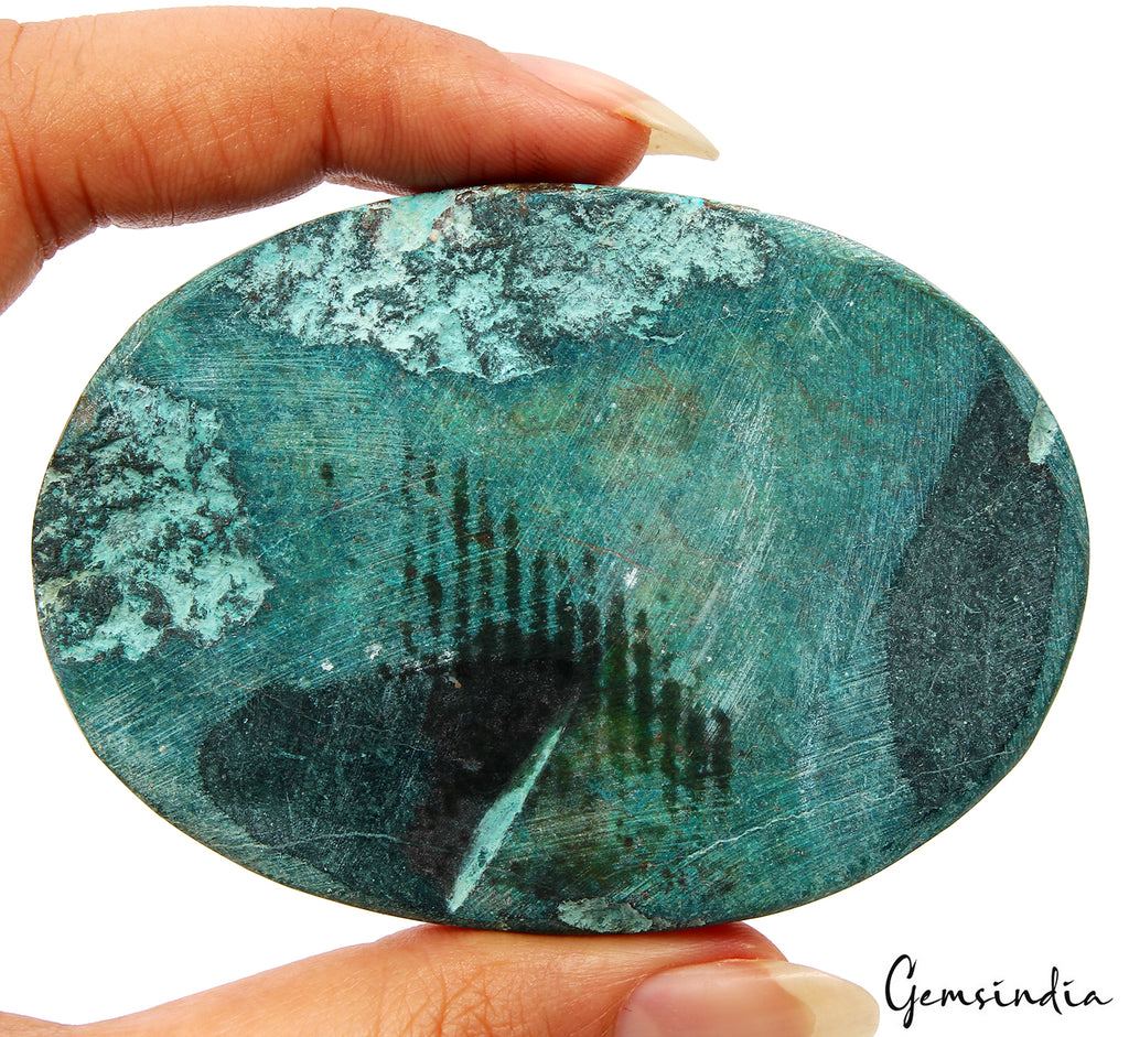 Turquoise Cabochon, Blue — 76 x 54 x 7mm