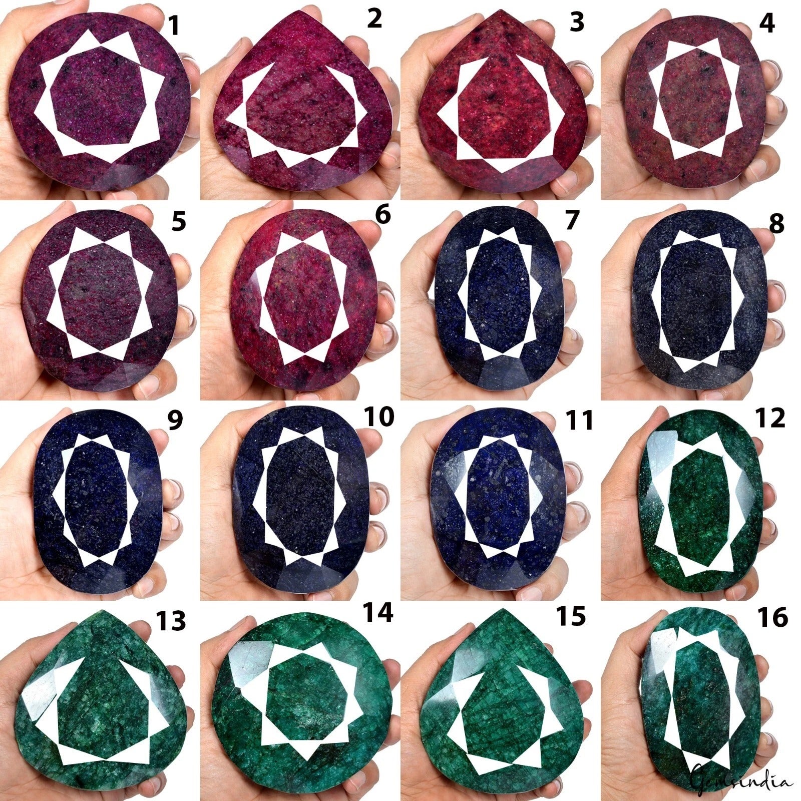 10 Kg Natural Ruby Emerald Sapphire Mix Cut Museum Size Loose Gemstones 72-111mm