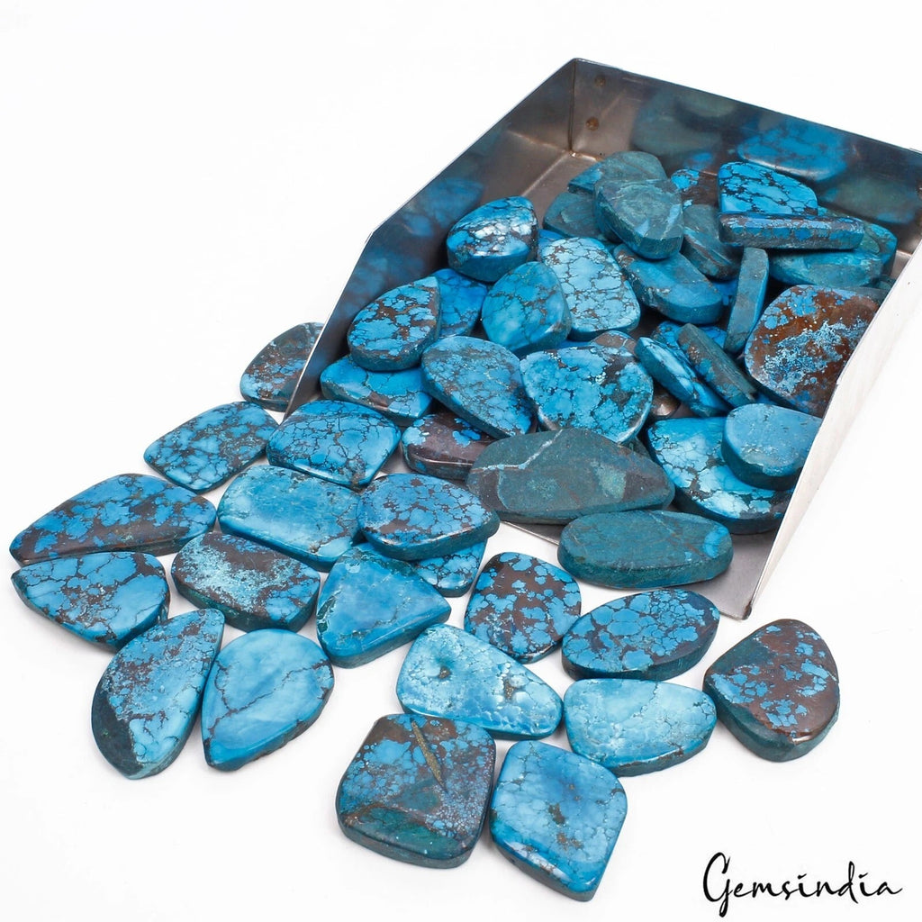 1100 Ct/58 Pcs Natural Blue Spider Web Turquoise Mix Cab Wholesale Loose Gem Lot