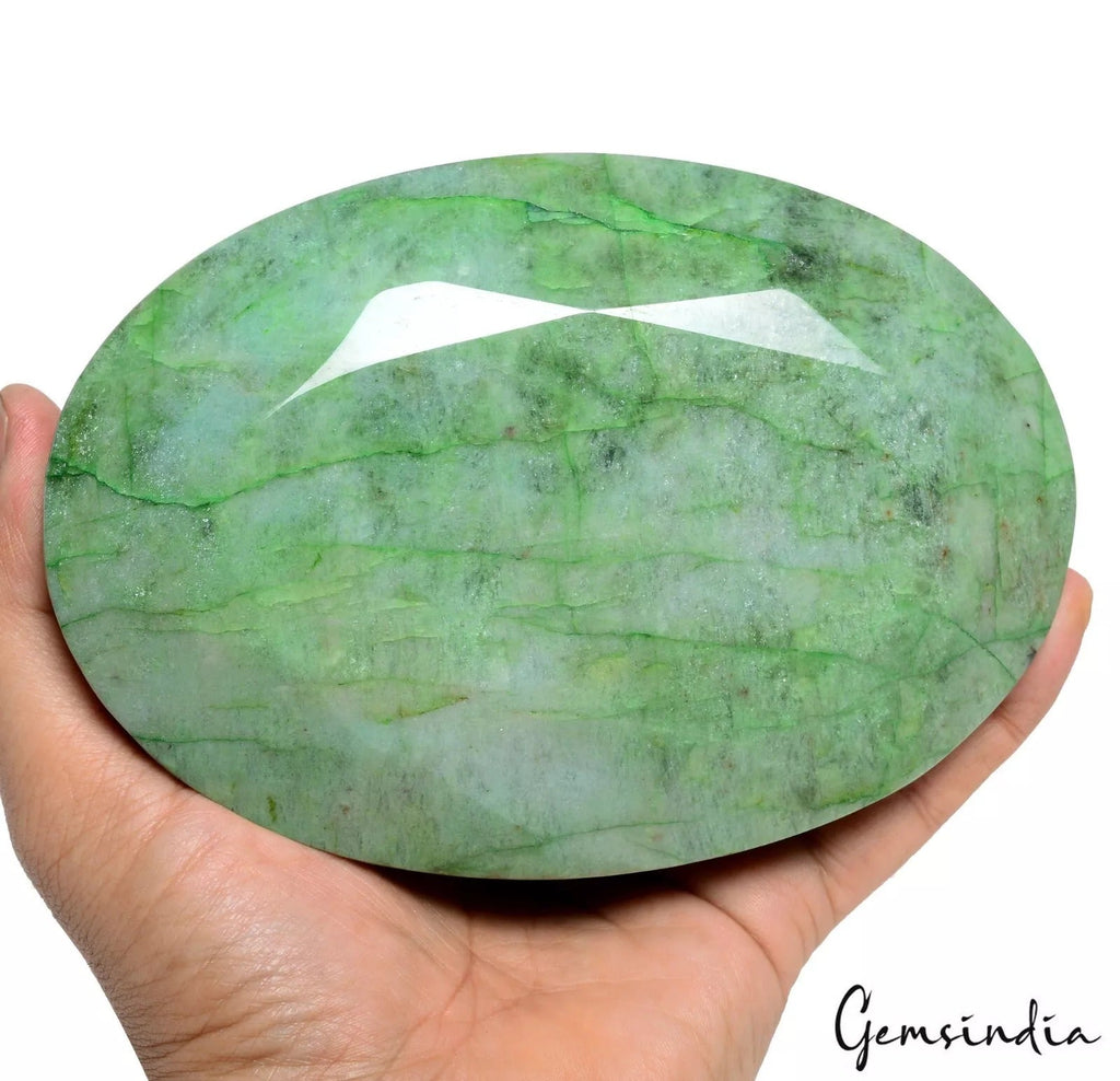 7420 Cts Natural Emerald Huge Oval Faceted Cut Museum Size Gemstone From Brazil