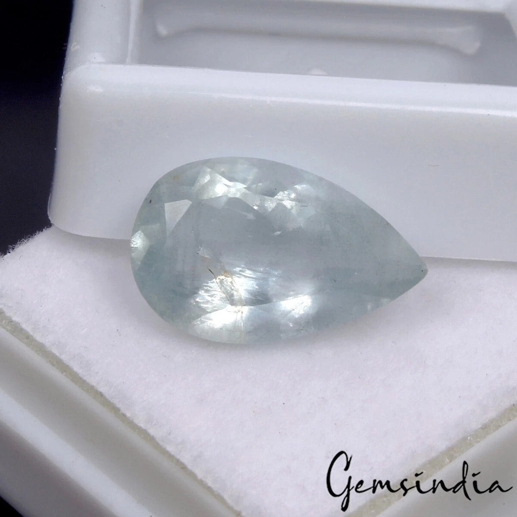 Natural Blue Aquamarine Pear Faceted Untreated Loose Gems 4.50 Cts For Jewelry
