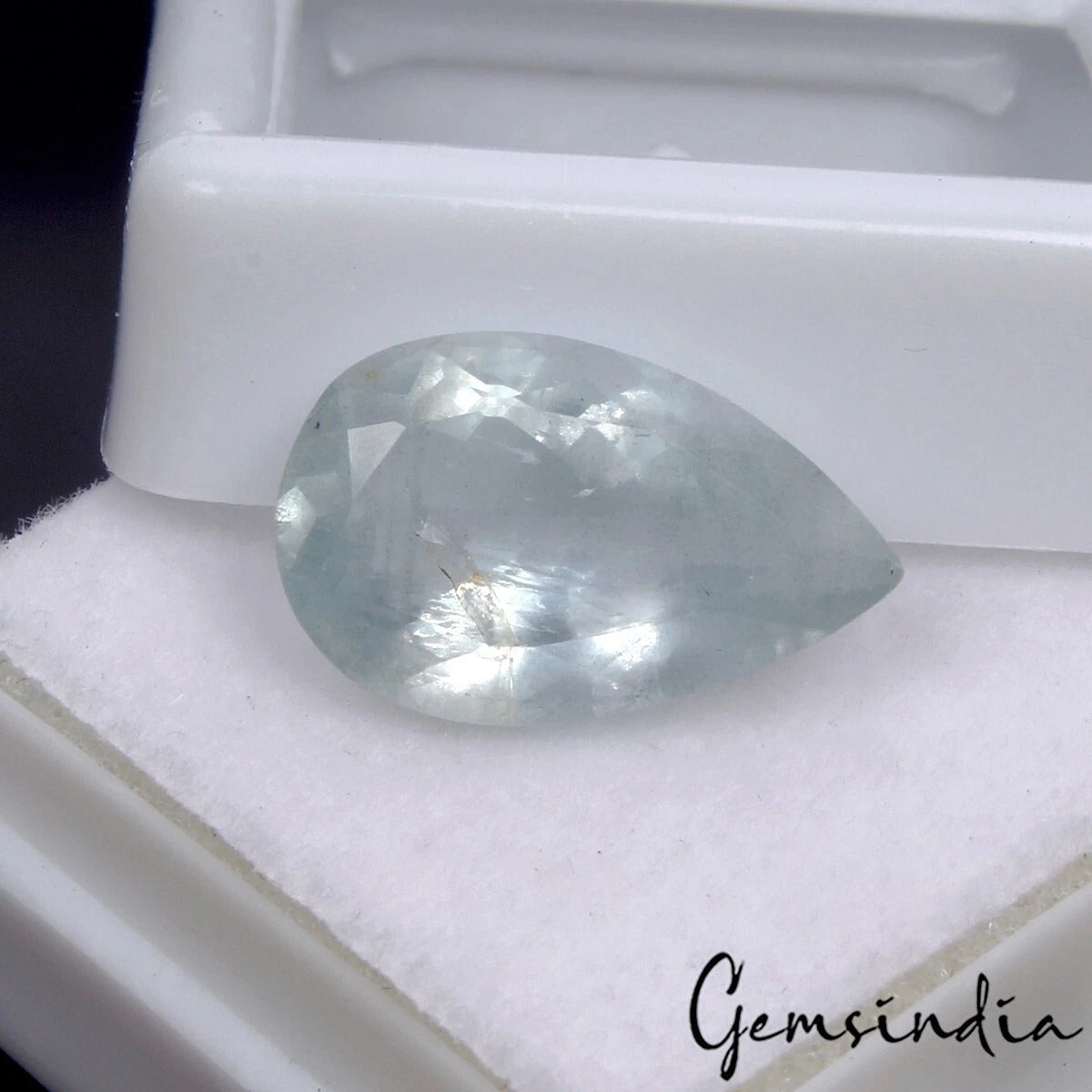 Natural Blue Aquamarine Pear Faceted Untreated Loose Gems 4.50 Cts For Jewelry