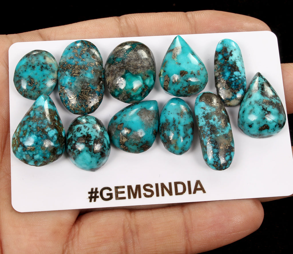 11 Persian Turquoise Neyshabur Cabochon Lot Not Stabilized, %100 Natural 16-25mm