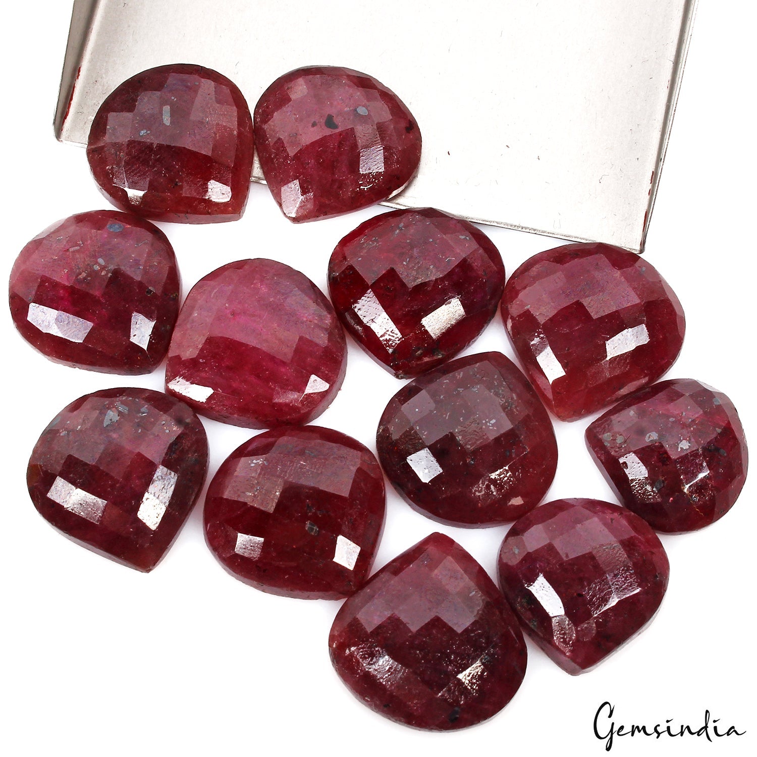 12 Pcs 100% Natural Red Ruby Heart Cut Loose 18-22mm Jewelry Gemstones~ 320 Cts