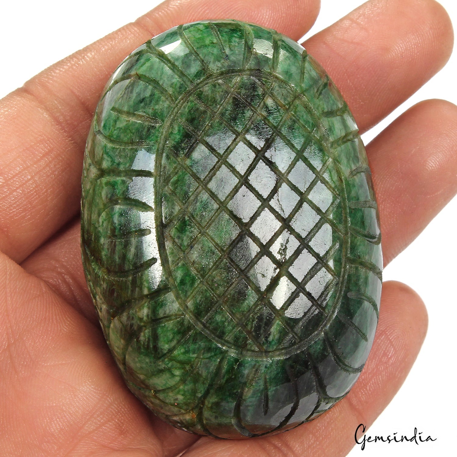 680 Ct Natural Green Brazilian Emerald Oval Cut Earth Mined Carving Loose Gems