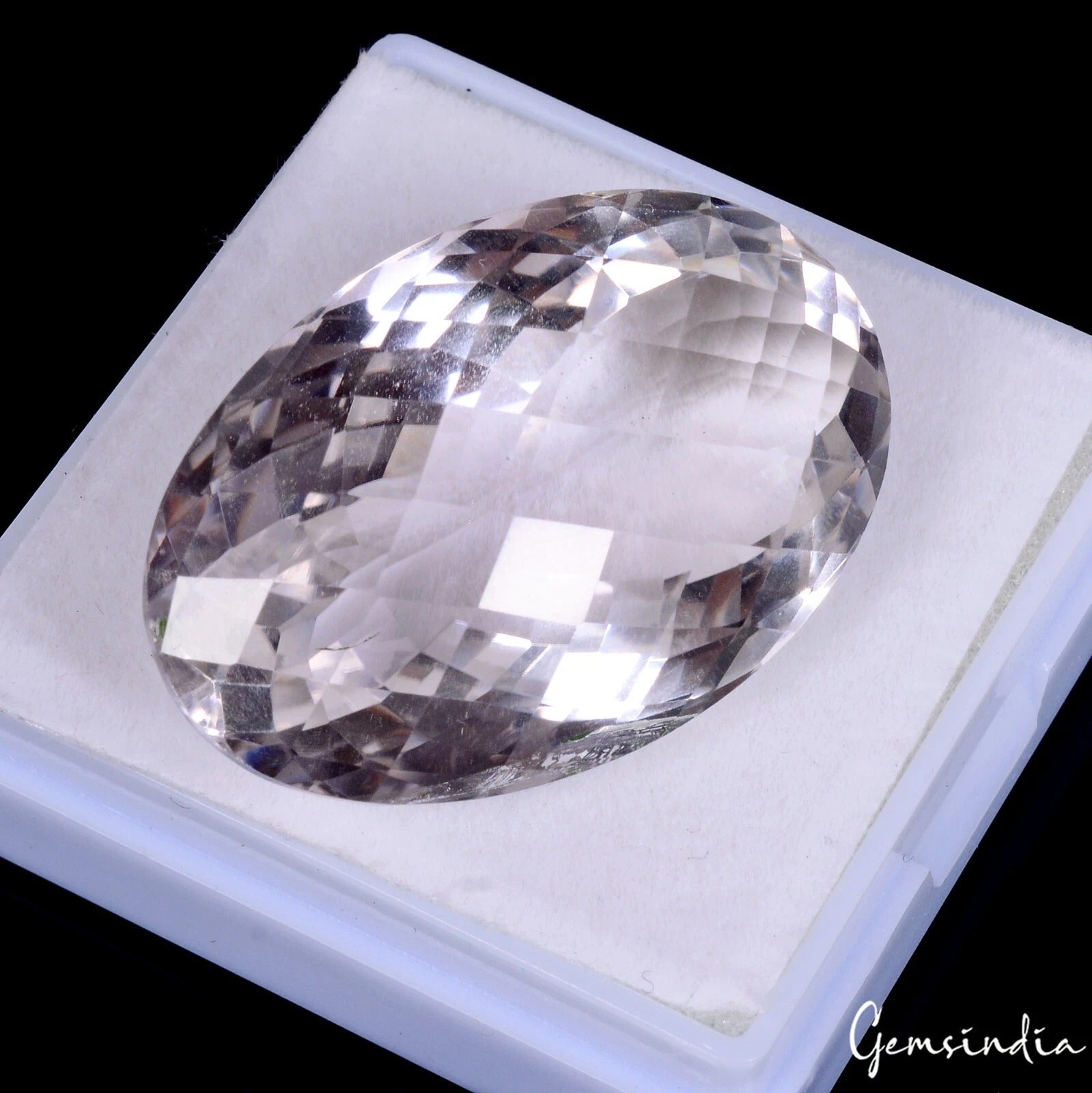 64.85 Ct Natural Untreated Lavender Color Amethyst Oval Checker Cut Precious Gem