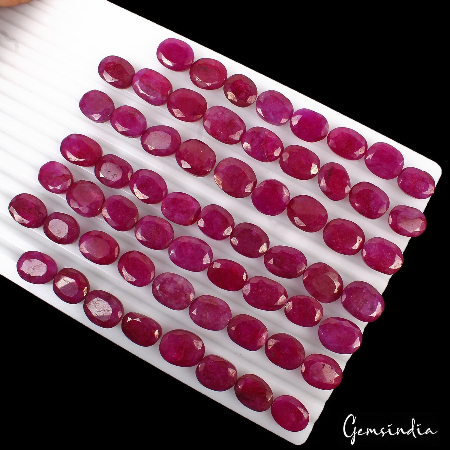 780 Cts/61 Pcs Natural USA Red Beryl Bixbite Oval Faceted Loose Gems For Jewelry