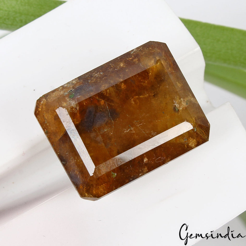 Certified 53.00 Ct Natural Untreated Brown Tourmaline Emerald Cut Loose Gemstone