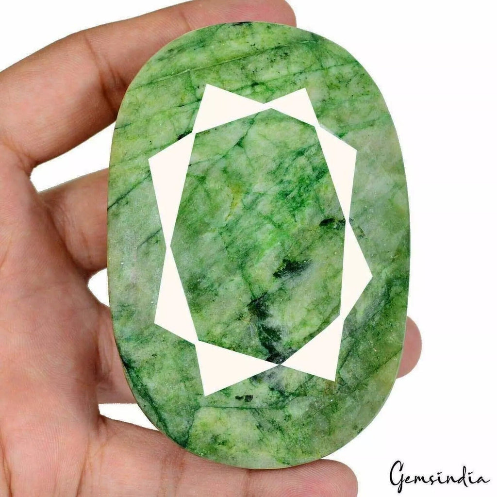 Natural Green Brazilian Emerald Oval Faceted Earth Mined 1900 Ct Huge Gemstone