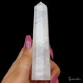 156 Gram/5" Natural White quartz obelisk crystal tower wand point Reiki healing
