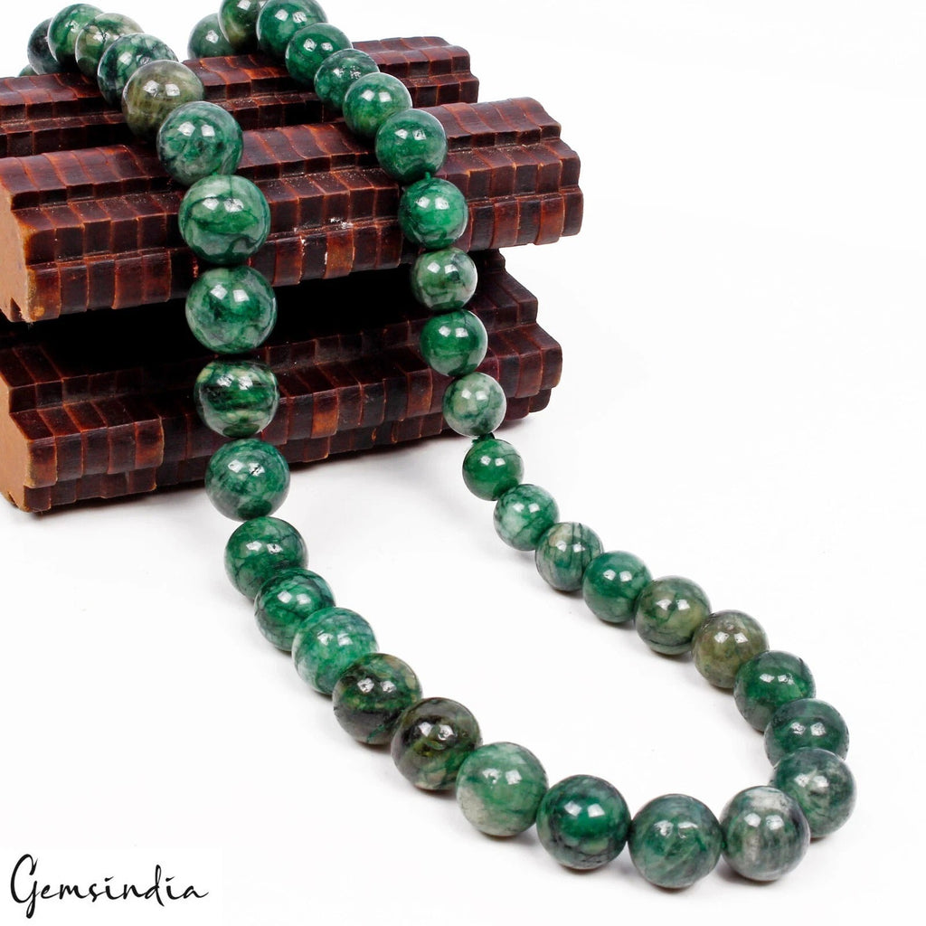 31" Strand Natural Emerald Gemstone Rondelle Shape Smooth 10-15 mm Jewelry Beads