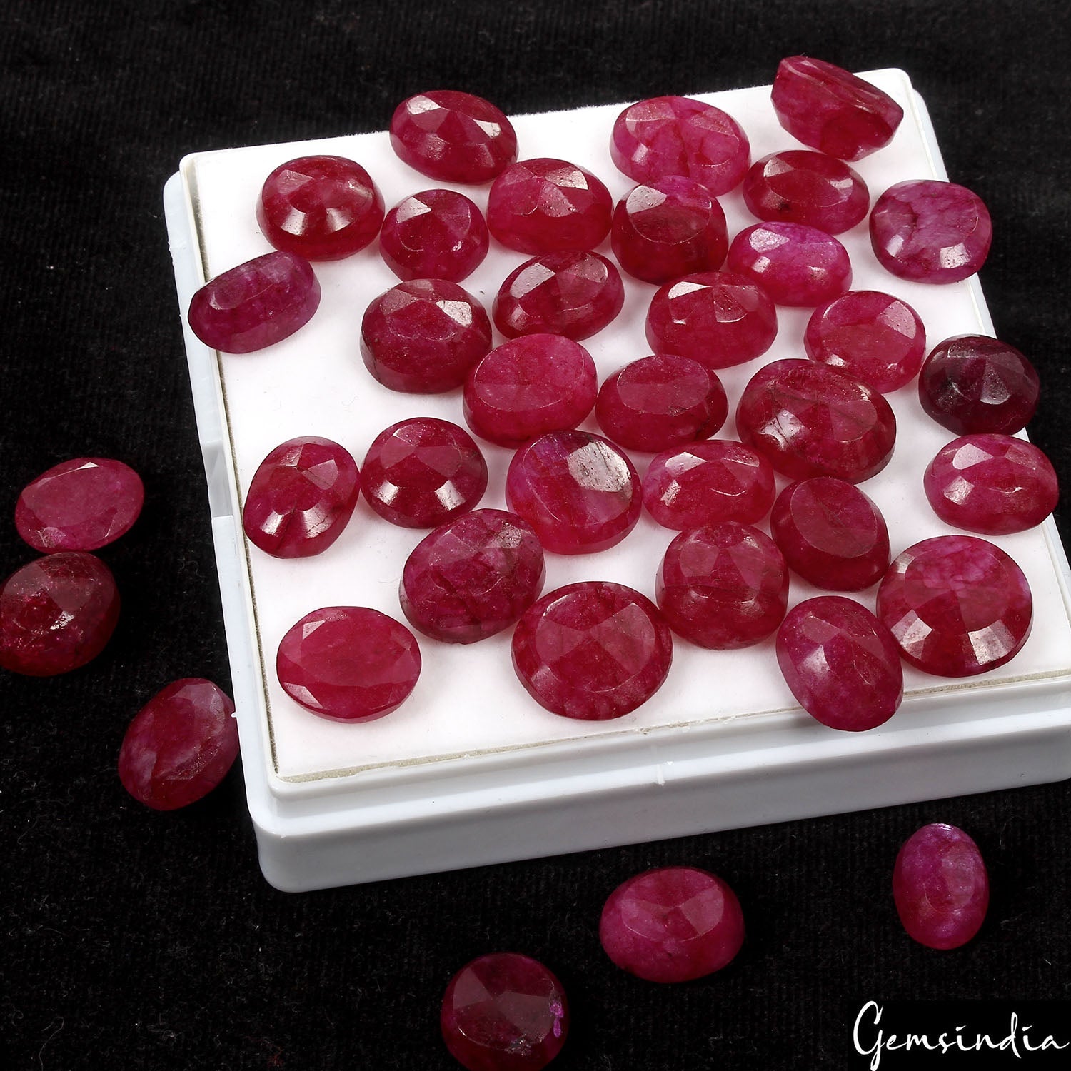 360 Ct/37 Pcs Natural Red USA Beryl Bixbite Oval Cut Loose Gems Lot For Jewelry
