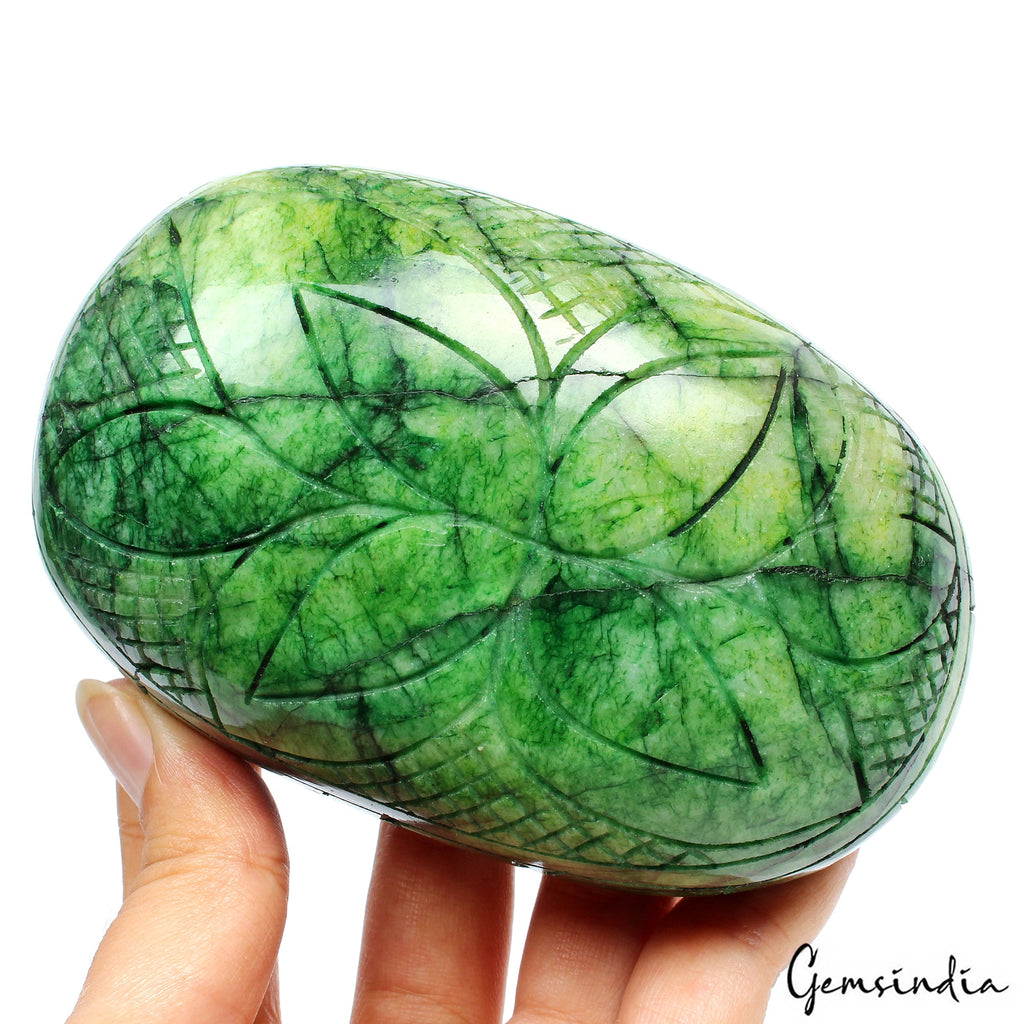 3000 Ct. Natural Brazilian Green Emerald Nice Hand Carved Earth Mined Gemstone