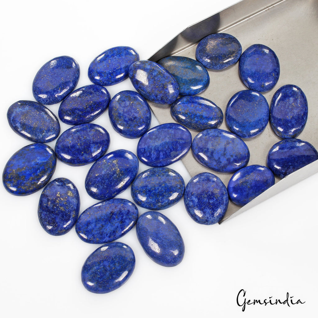 760 Cts/25 Pcs Natural Royal Blue Lapis Lazuli Oval Cab Loose Gems For Jewelry