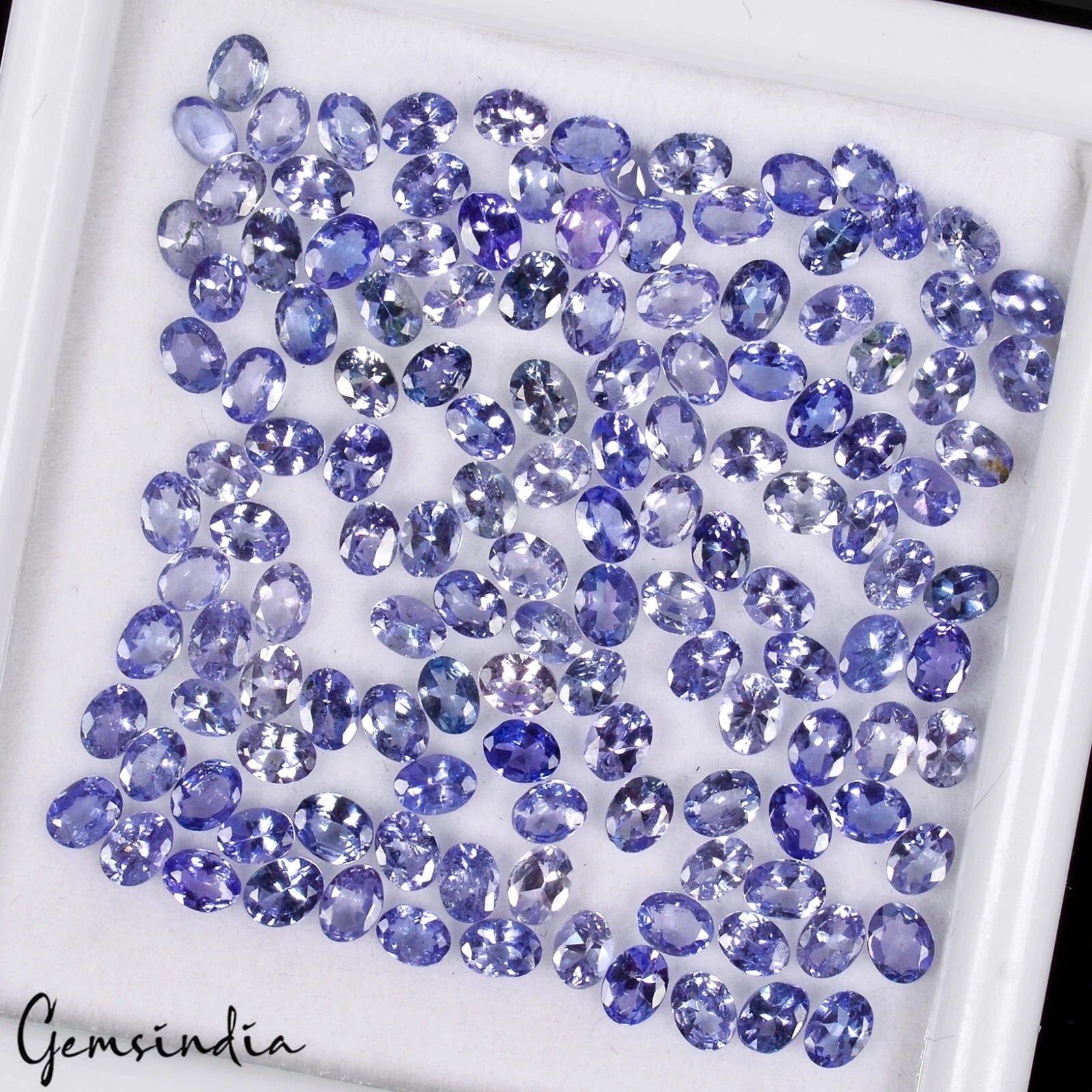Oval Cut 4x3mm.Ravishing Natural Purplish Blue Tanzanite 134 Pcs/22.30 Ct.