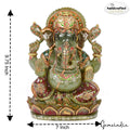 5.1 Kg Natural Aventurine Singlestone Carved Lord Ganesha Gold Paint Sculpture