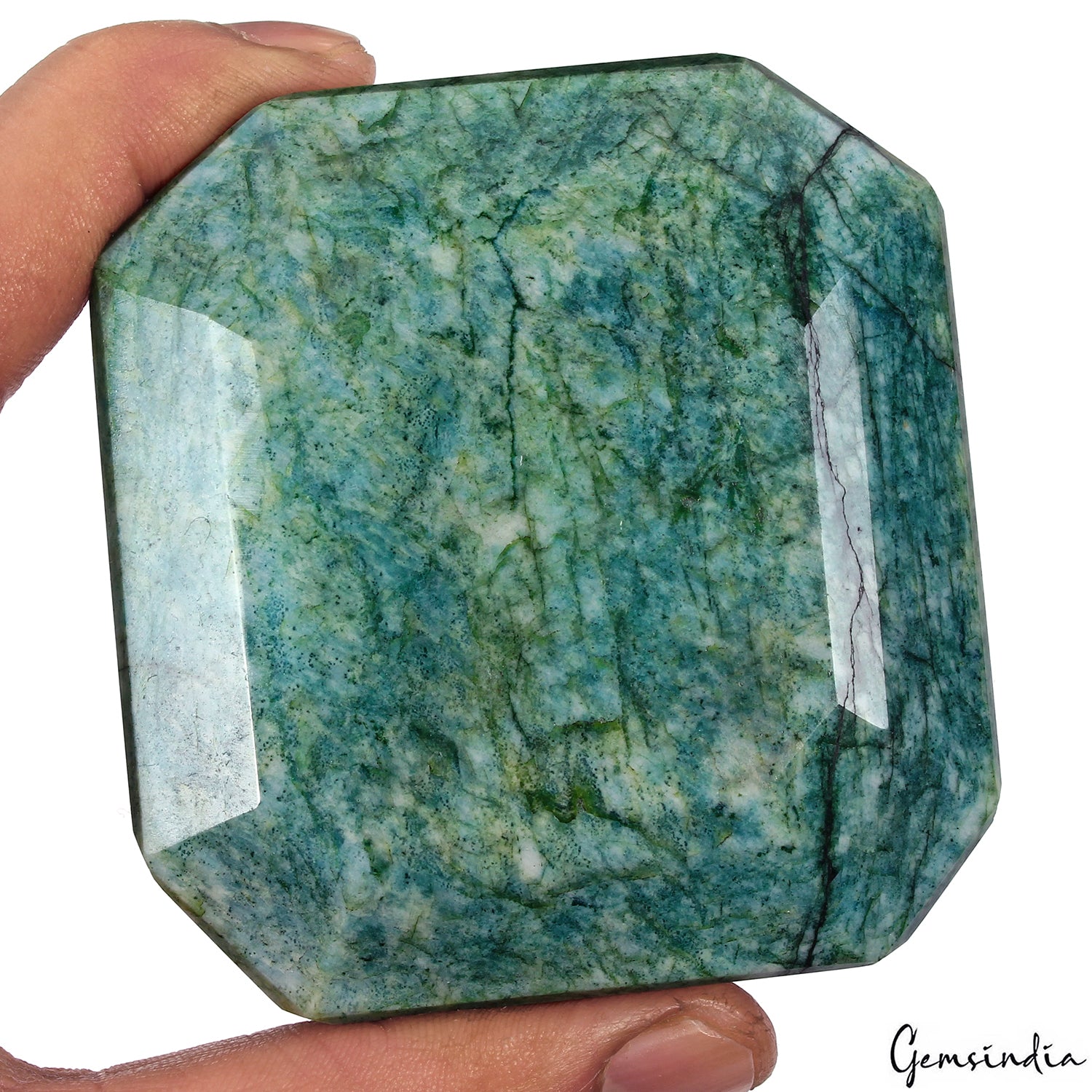 2260 Cts Natural Green Blue Emerald Octagon Faceted Earth Mined Brazilian Gems