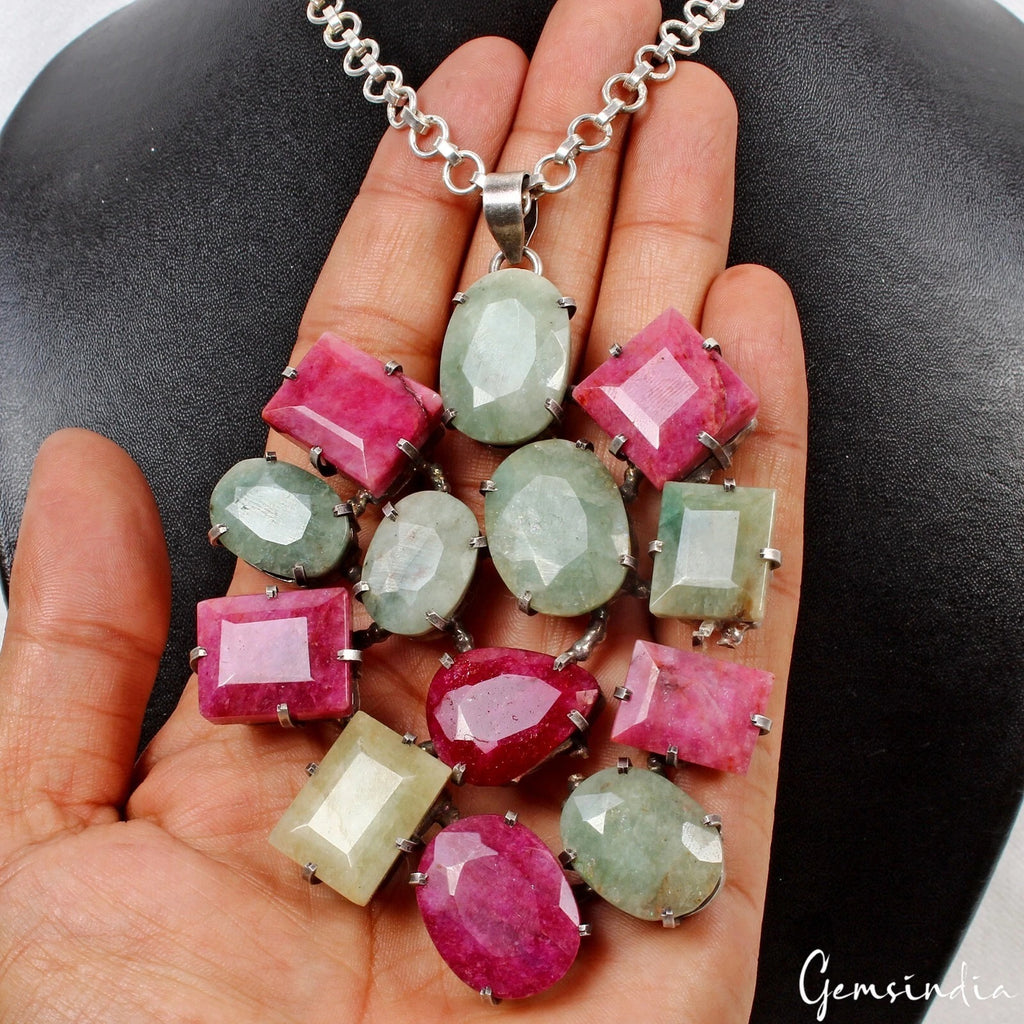 Green Beryl Jewelry, Silver — 109x75x11mm, 500 Ct (100 g)