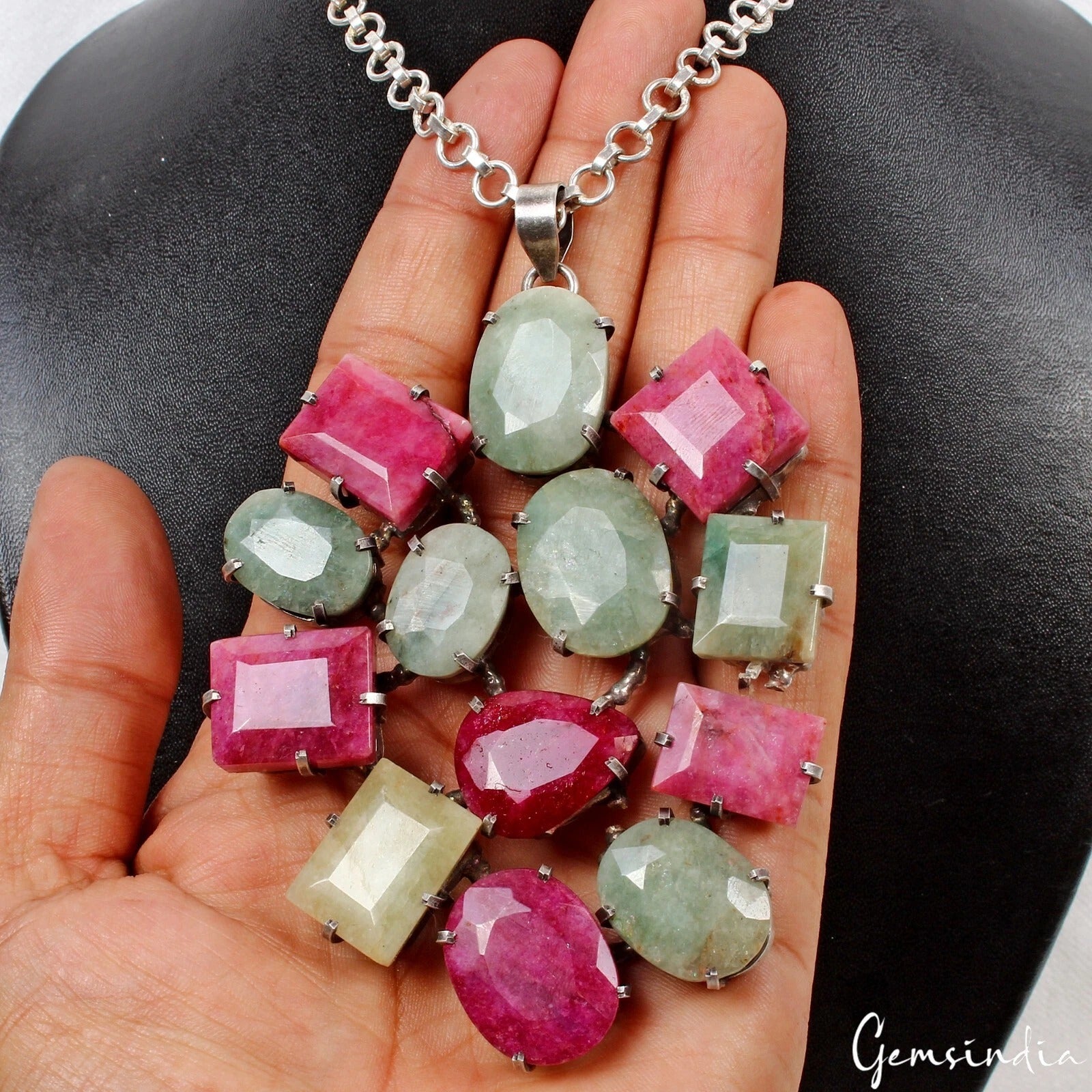 Green Beryl Jewelry, Silver — 109x75x11mm, 500 Ct (100 g)
