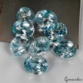 Natural Sky Blue Topaz Loose Gems Lot - Oval Cut Faceted Stones for Jewelry~8 Pc
