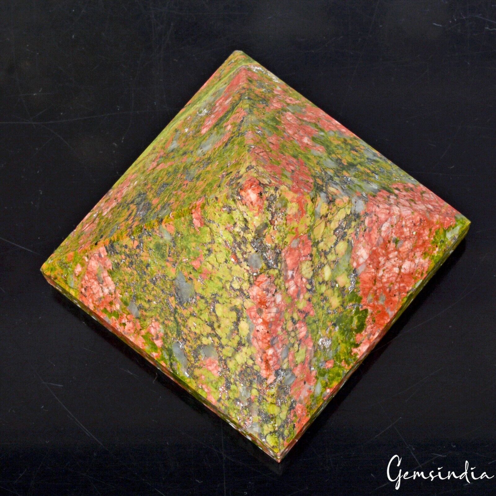 Unakite Loose Gemstone, Untreated — 1.75 x 2 inch, 1020 Ct (204 g)