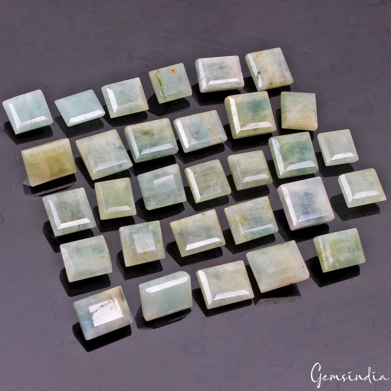 380 Cts/30 Pcs Natural Untreated Green Beryl Aquamarine Mix Cut Loose Gemstones